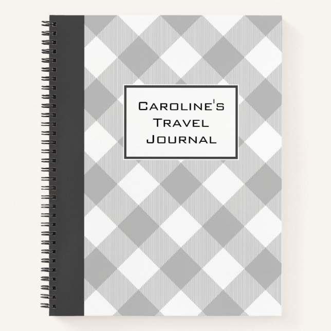 Customizable Buffalo Plaid Travel Journal (Front)
