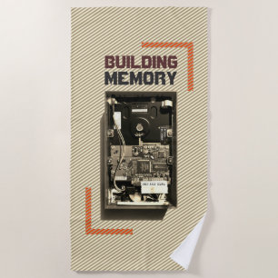 Customizable Building Memory Geek Hard Drive Nerdy Beach Towel
