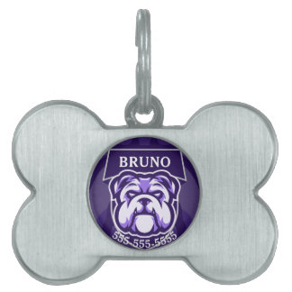 Customizable Bulldog Pet ID Tag