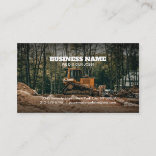 Customizable Bulldozer Business Cards