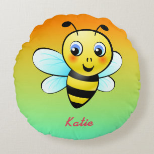 Customizable Bumblebee Round Pillow