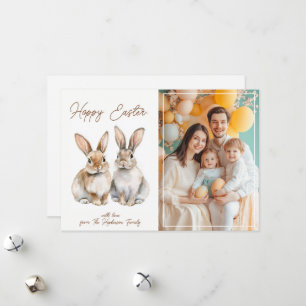 Customizable 🐇Bunny Bliss Greetings Holiday Card