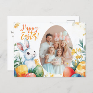 Customizable 🐇Bunny & Egg-stravaganza Holiday Postcard