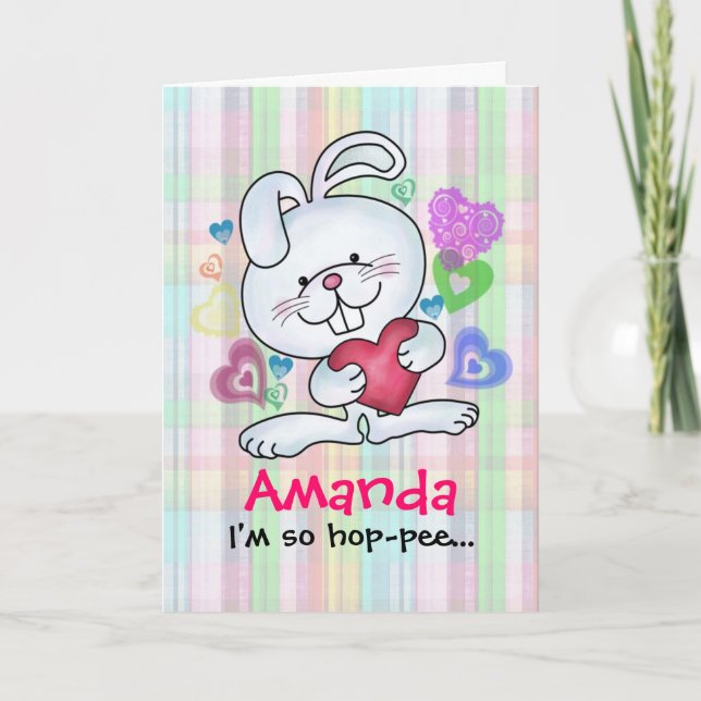 Customizable Bunny Valentine Card (Front)
