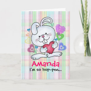 Customizable Bunny Valentine Card