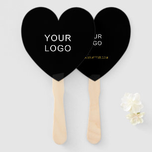 Customizable Business Add Logo Modern Black Hand Fan