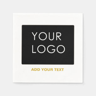 Customizable Business Add Logo Modern White    Napkin
