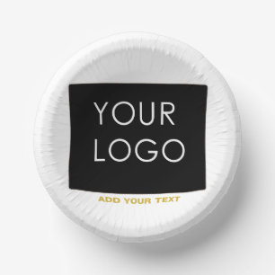 Customizable Business Add Logo Modern White  Paper Plate