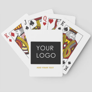 Customizable Business Add Logo Modern White   Playing Cards