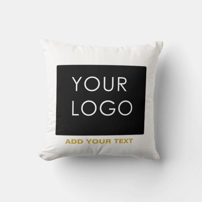 Customizable Business Add Logo Modern White    Throw Pillow (Front)
