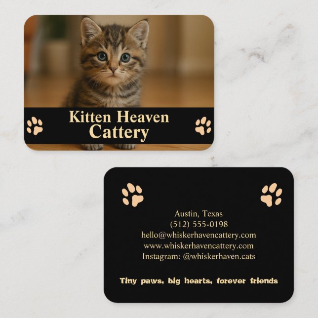 Customizable Business Card for Cattery  (Front/Back)