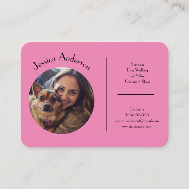 Customizable Business Card For Pet Sitter (Front)