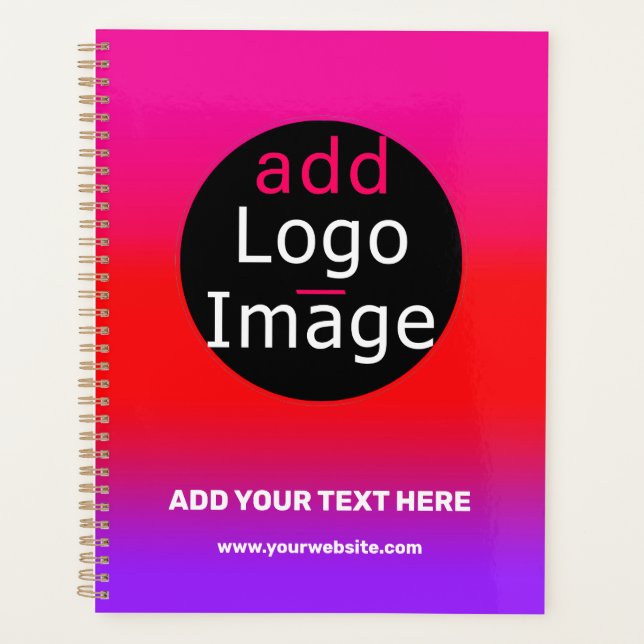 Customizable Business  Chic Logo Magenta & Purple  Planner (Front)