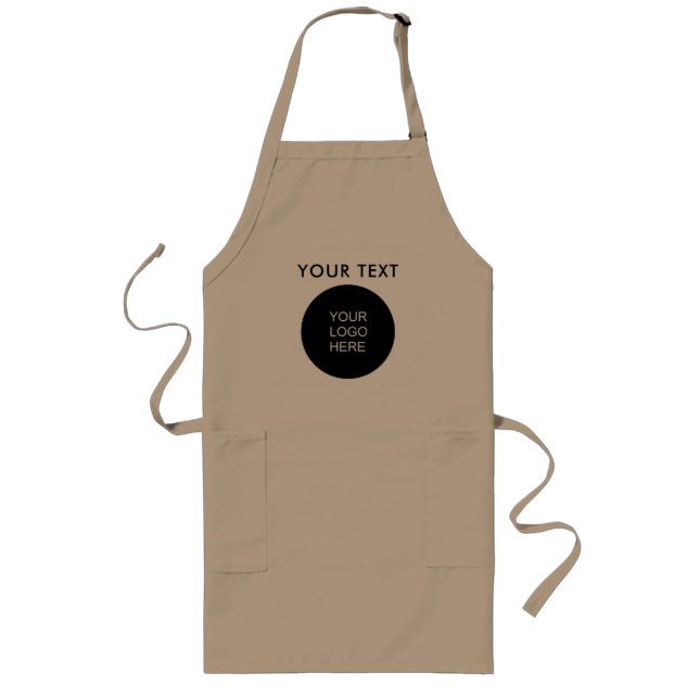Customizable Business Company Logo Add Text Name Long Apron (Front)
