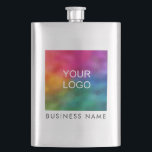 Customizable Business Company Logo Here Template Hip Flask<br><div class="desc">Custom Upload Your Business Company Corporate Here Or Image Photo Picture Elegant Modern Template Classic Flask.</div>