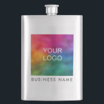 Customizable Business Company Logo Here Template Hip Flask<br><div class="desc">Custom Upload Your Business Company Corporate Here Or Image Photo Picture Elegant Modern Template Classic Flask.</div>