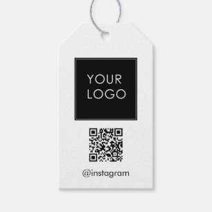 Customizable Business Company Logo QR Code Gift Tags