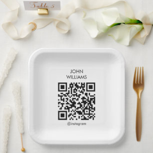 Customizable Business Exhibition Opening QR Code Paper Plate