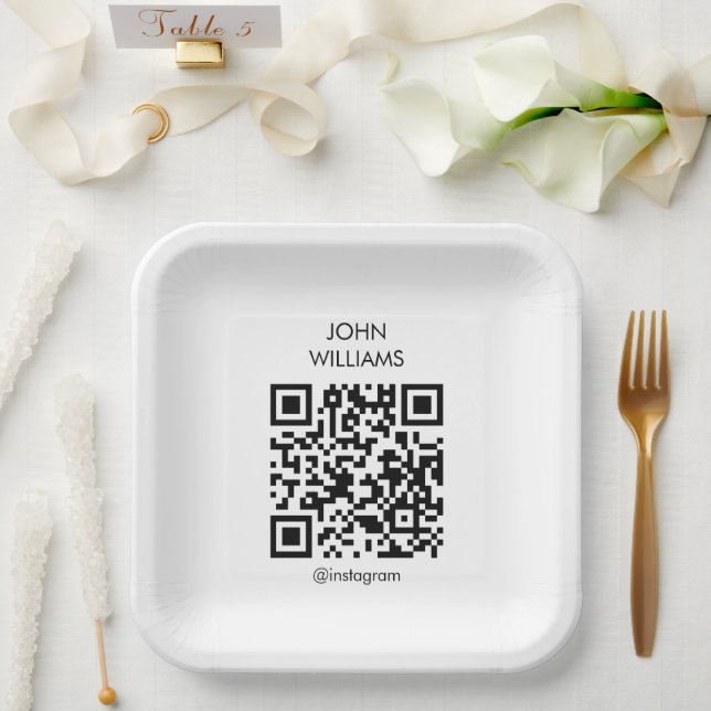 Customizable Business Exhibition Opening QR Code Paper Plate (Wedding)