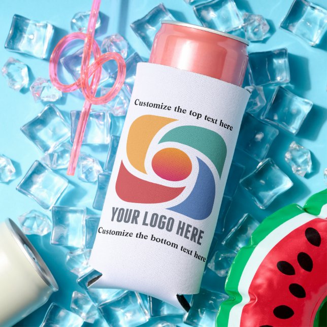 Customizable Business Logo Company Marketing Seltzer Can Cooler (In Situ Summer)