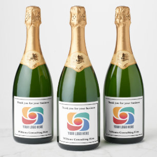 Customizable Business Logo Company Marketing Sparkling Wine Label