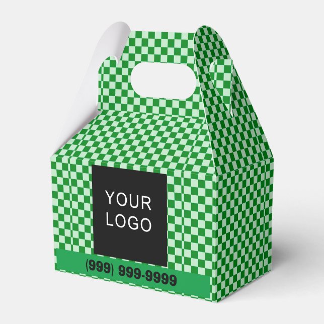 Customizable Business Logo Phone Checks Take Out   Favor Box (Front Side)