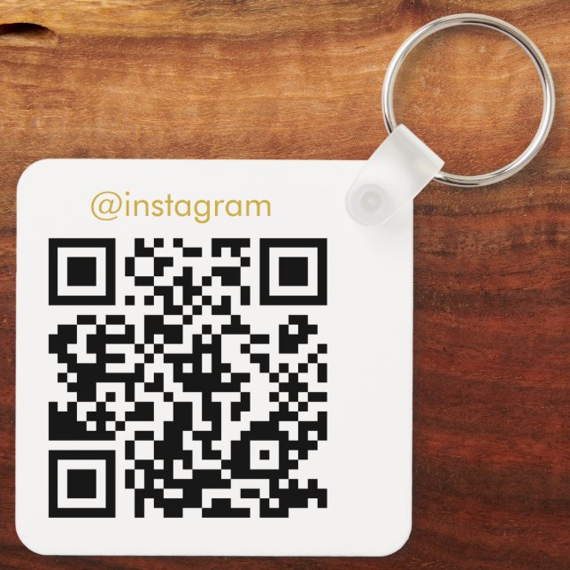 Customizable Business Logo QR Code  Keychain (Back)