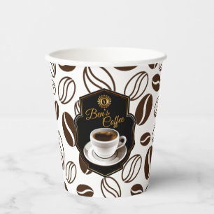 Customizable Business Name For Coffee Shops Paper Cups