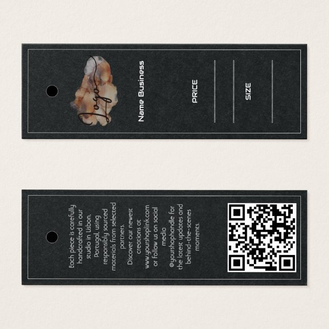 Customizable Business Name logo Clothing Tag (Front & Back)