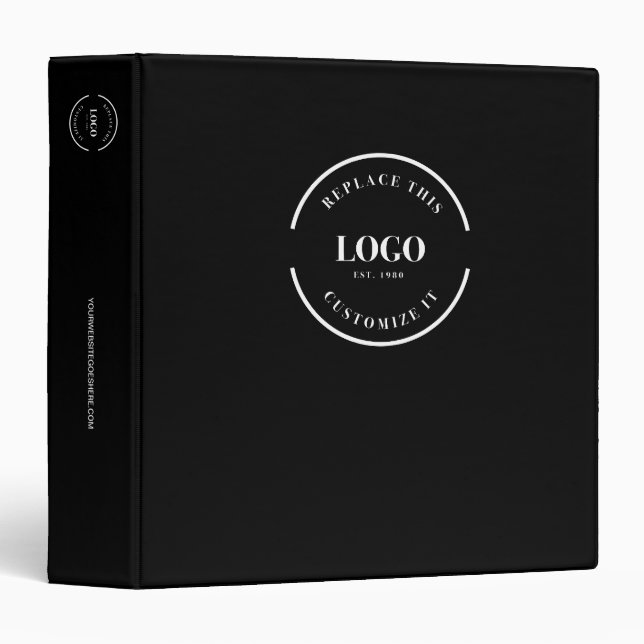 Customizable Business Presentation logo Black Binder (Front/Spine)