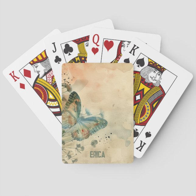 Customizable Butterfly Playing Cards (Back)