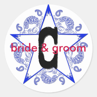 Customizable "C" Western Blue Monogram Sticker