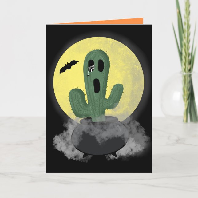 Customizable Cactus Halloween Card (Front)