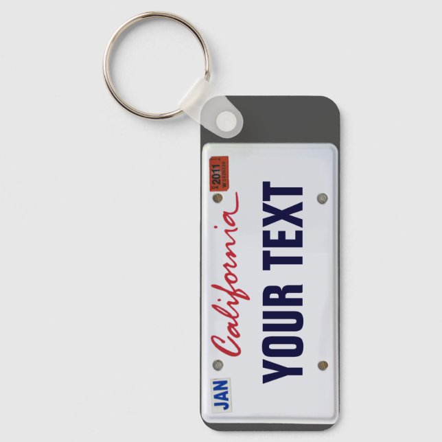 (Customizable) California License Plate Keychain (Front)