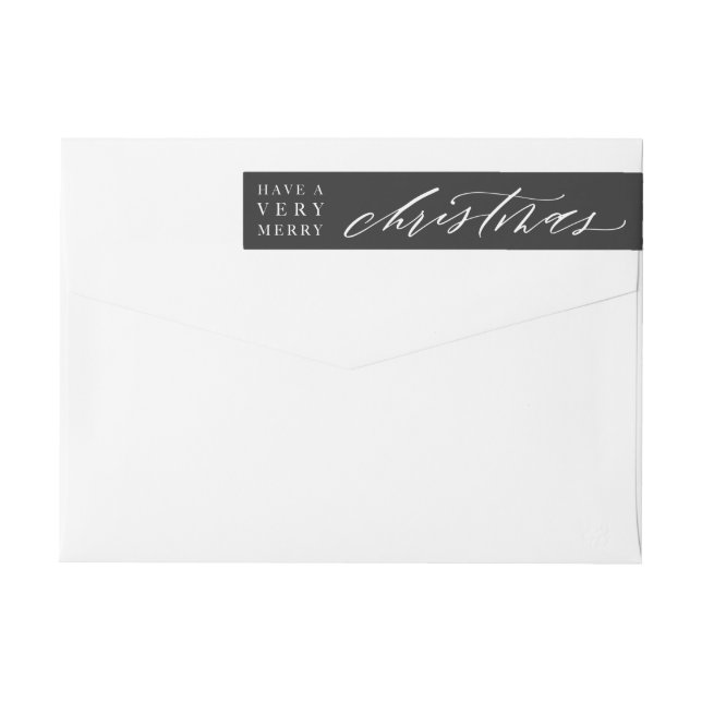 Customizable Calligraphy Christmas Envelope Label (Back)