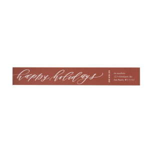 Customizable Calligraphy Holiday Envelope Label