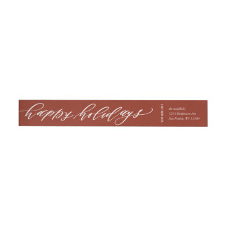 Customizable Calligraphy Holiday Envelope Label