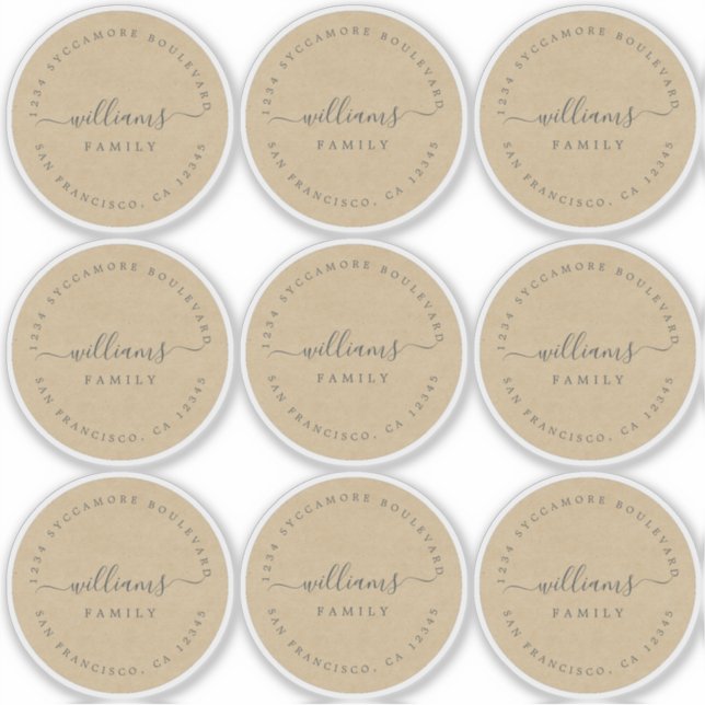 Customizable Calligraphy Kraft 6 cm 2.36 inch (Front)