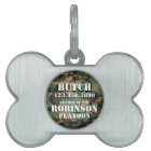 Customizable Camo Black Outlined Text Dog ID Tag