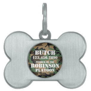 Customizable Camouflage Pet Dog ID Tag