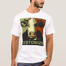 Customizable! Camouflage Pop Art Cow Tshirt