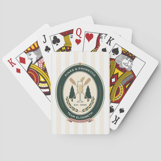 Customizable Camp Bachelorette Weekend Playing Cards (Back)