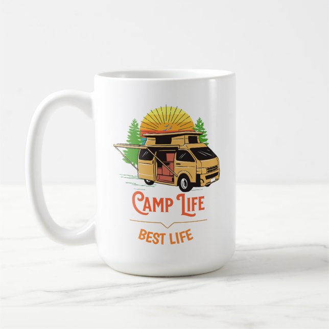 Customizable Camp Life Best Life Camper Coffee Mug (Left)