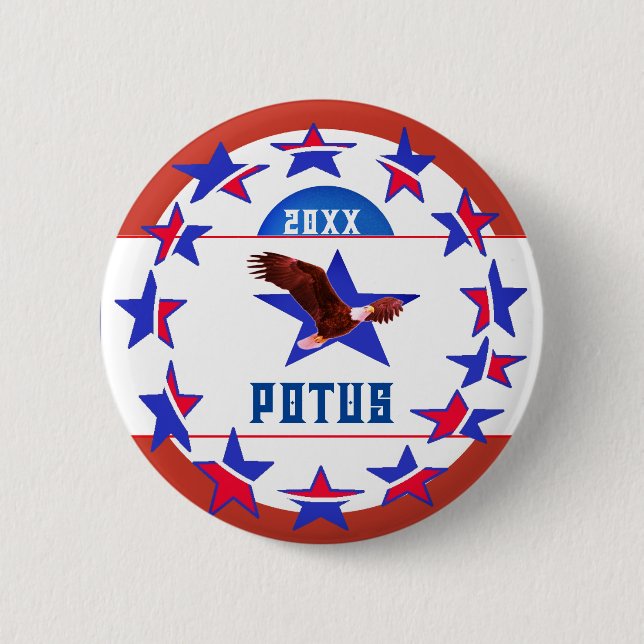 Customizable Campaign Election Vote POTUS Button (Front)