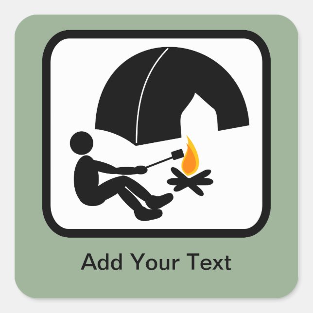 Customizable Camper Logo Square Sticker (Front)