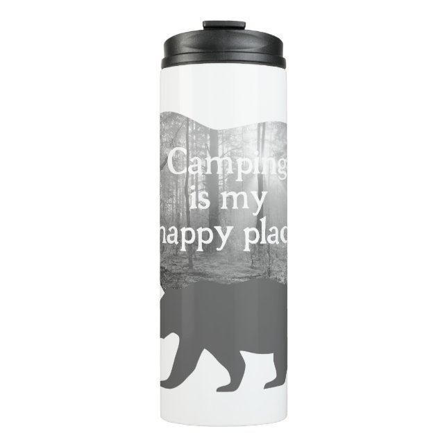 Customizable "Camping is my happy place" Thermal Tumbler (Front)