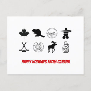 Customizable Canada icons Christmas holidays Postcard