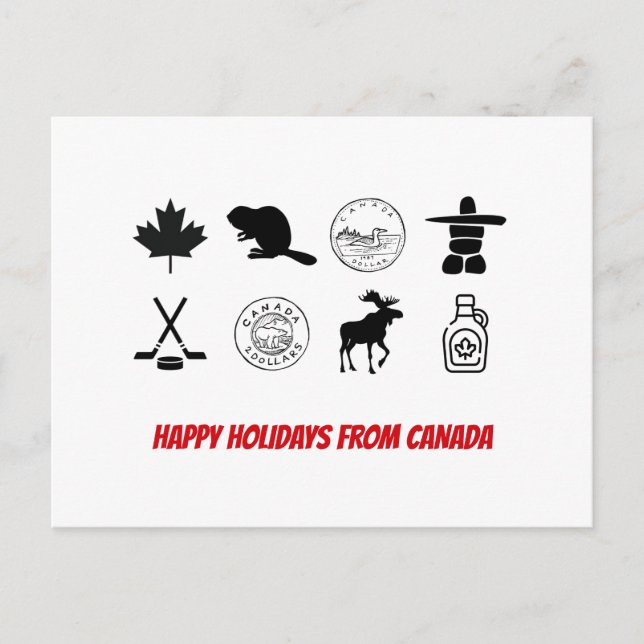 Customizable Canada icons Christmas holidays Postcard (Front)