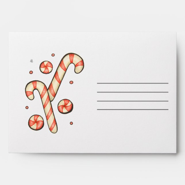 Customizable Candy Cane - Merry Christmas Envelope (Front)