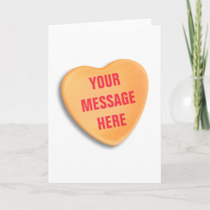 Customizable Candy Heart Holiday Card